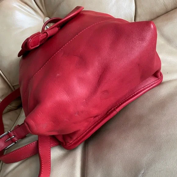 SALE! Authentic Coach Leather Turnlock Daypack Backpack Bag Nickel Hardware - Picture 9 of 15